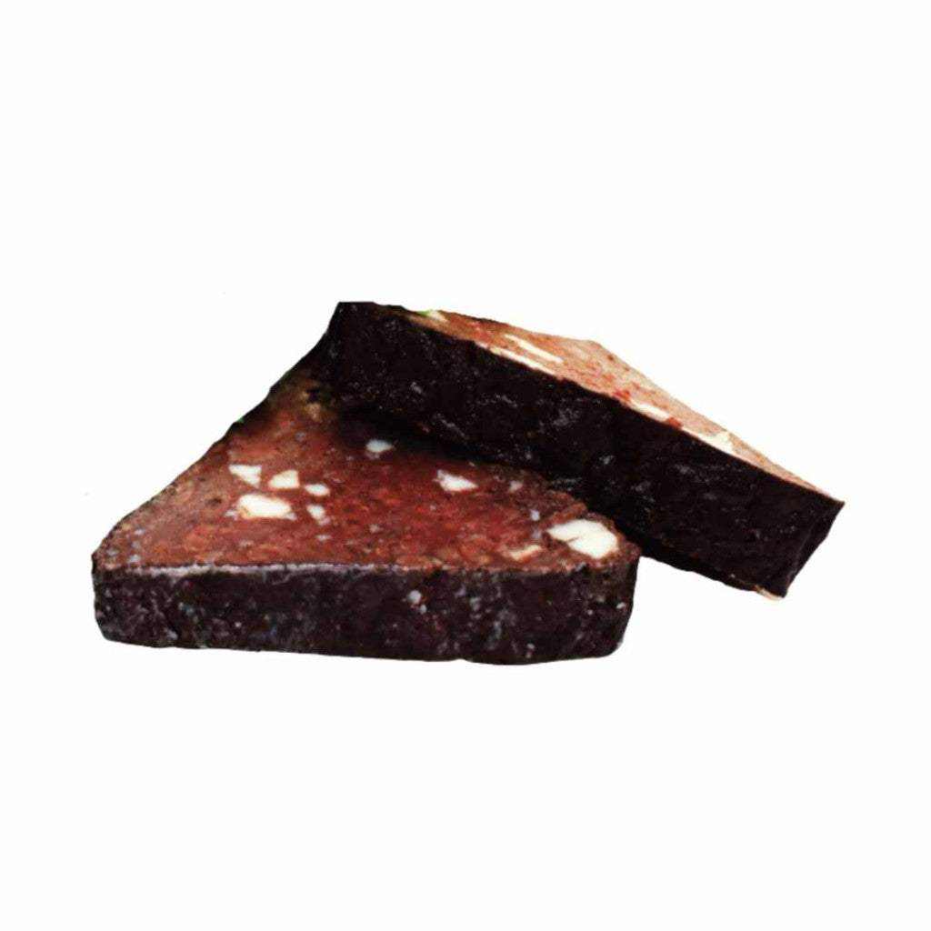 Sliced Doreen's Black Pudding Triangle ready to fry or grill