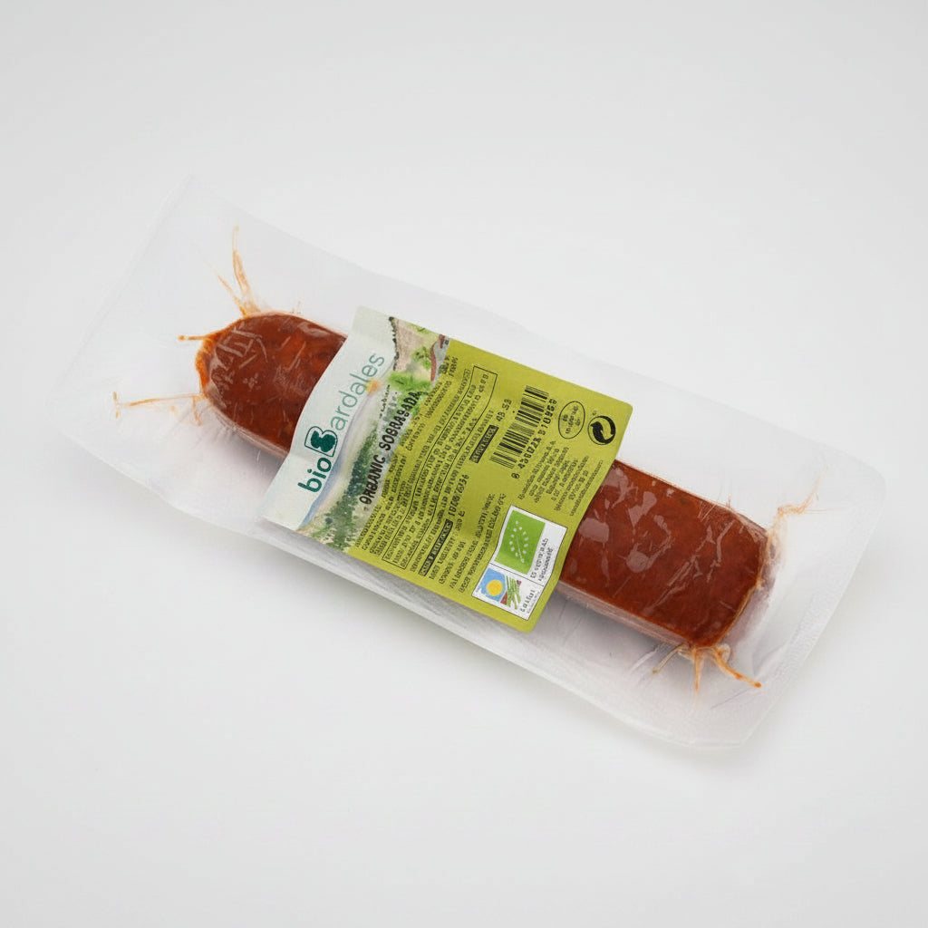 Casa Riera Ordeix Organic Sobrasada 300g pack visible with traditional packaging