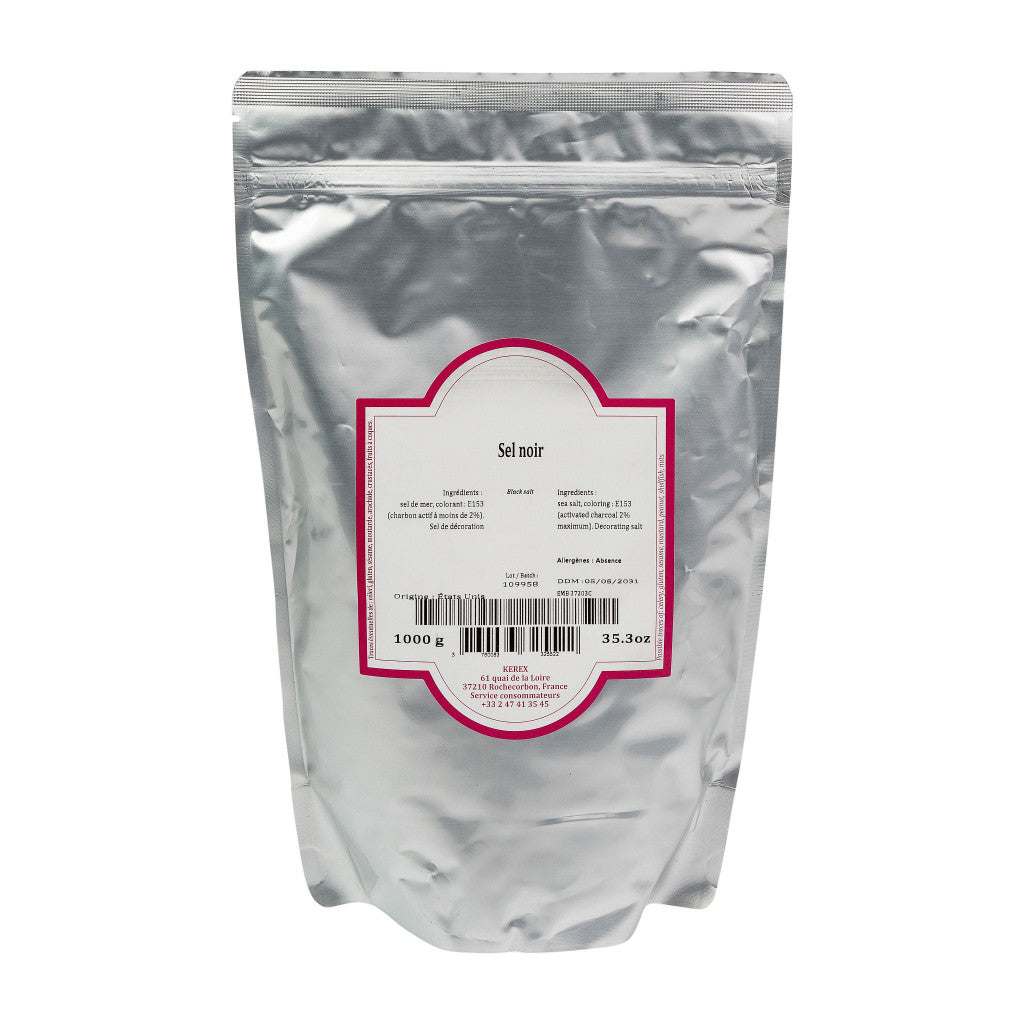 black lava salt 1kg pack from Palm Island for finishing dishes