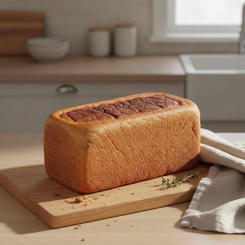 Frozen unsliced Brioche Tin Loaf, four 1.2kg loaves ready to bake