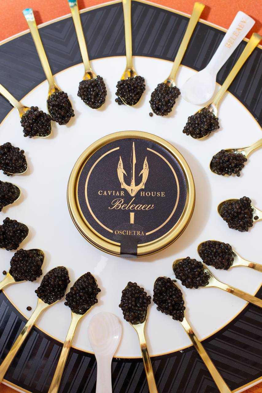 Oscietra Royal Caviar medium-large golden brown pearls with buttery nutty notes in sealed container