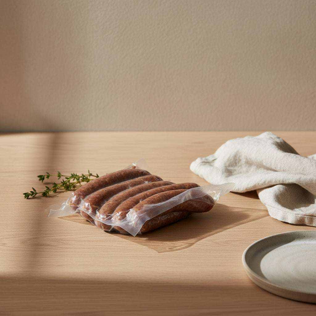 Frozen Sausage Texas Hot Link Pork and Beef pack of 10 with authentic Texan spices