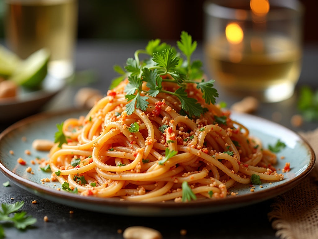 Crab Pad Thai Recipe with Lime, Peanuts and Coriander