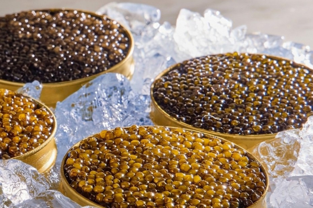 tin of premium caviar stored at home in cold fridge compartment