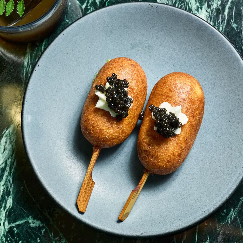 Caviar with Smoked Beetroot Carpaccio