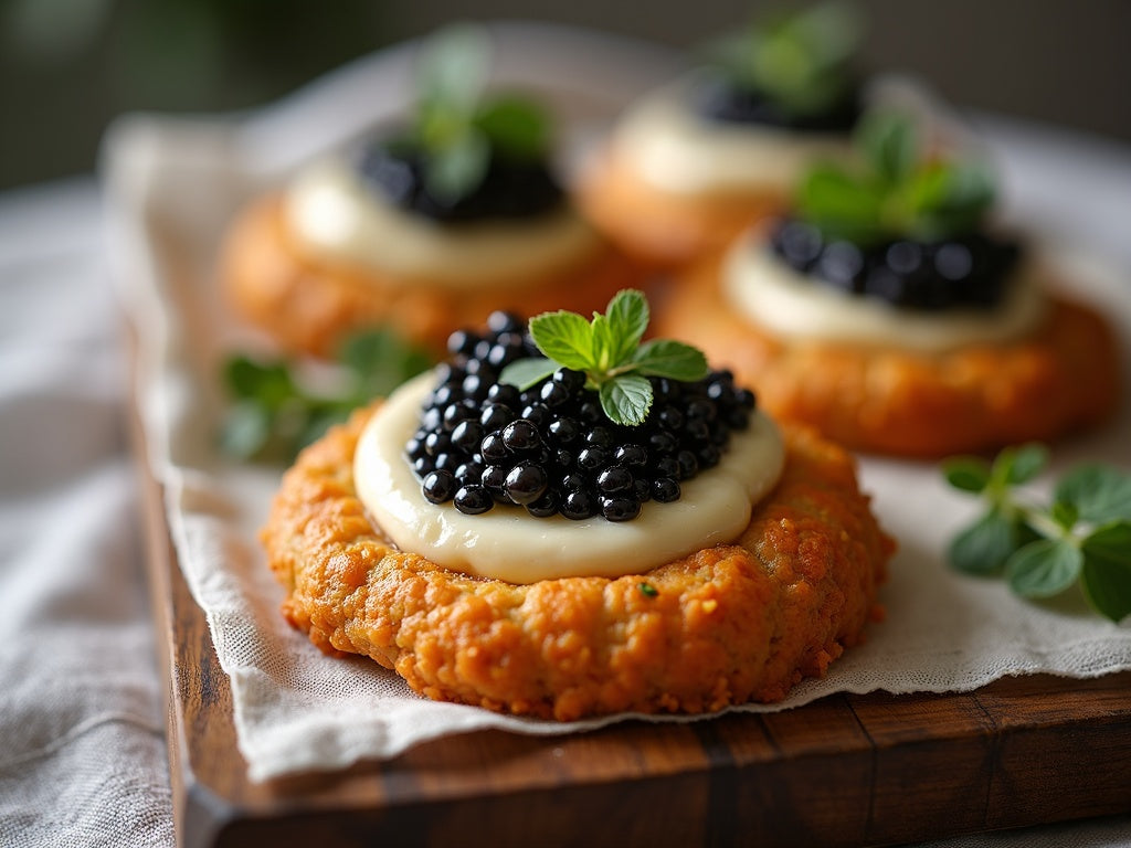Buckwheat Blini with Caviar and Crème Fraîche