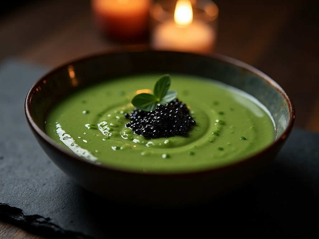 Chilled Pea Soup with Caviar: A Fresh Summer Starter