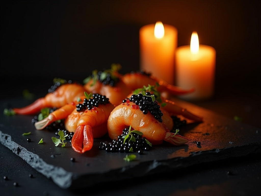 Langoustines with Caviar Vinaigrette