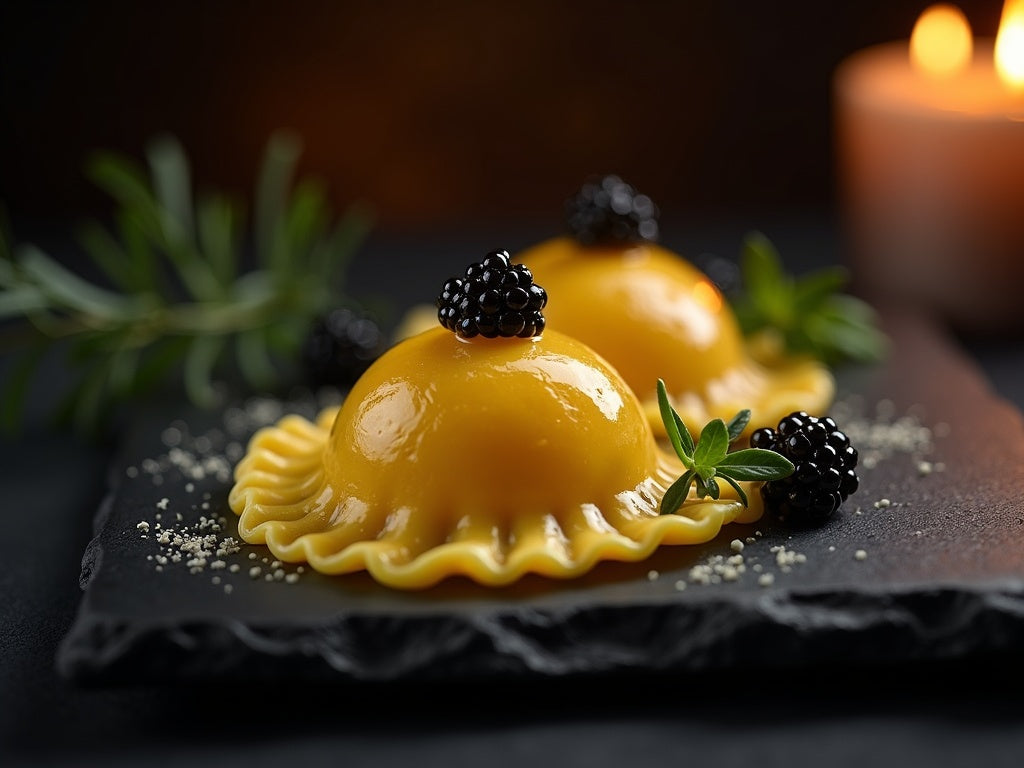 Egg Yolk Ravioli with Caviar: The Showstopper Starter
