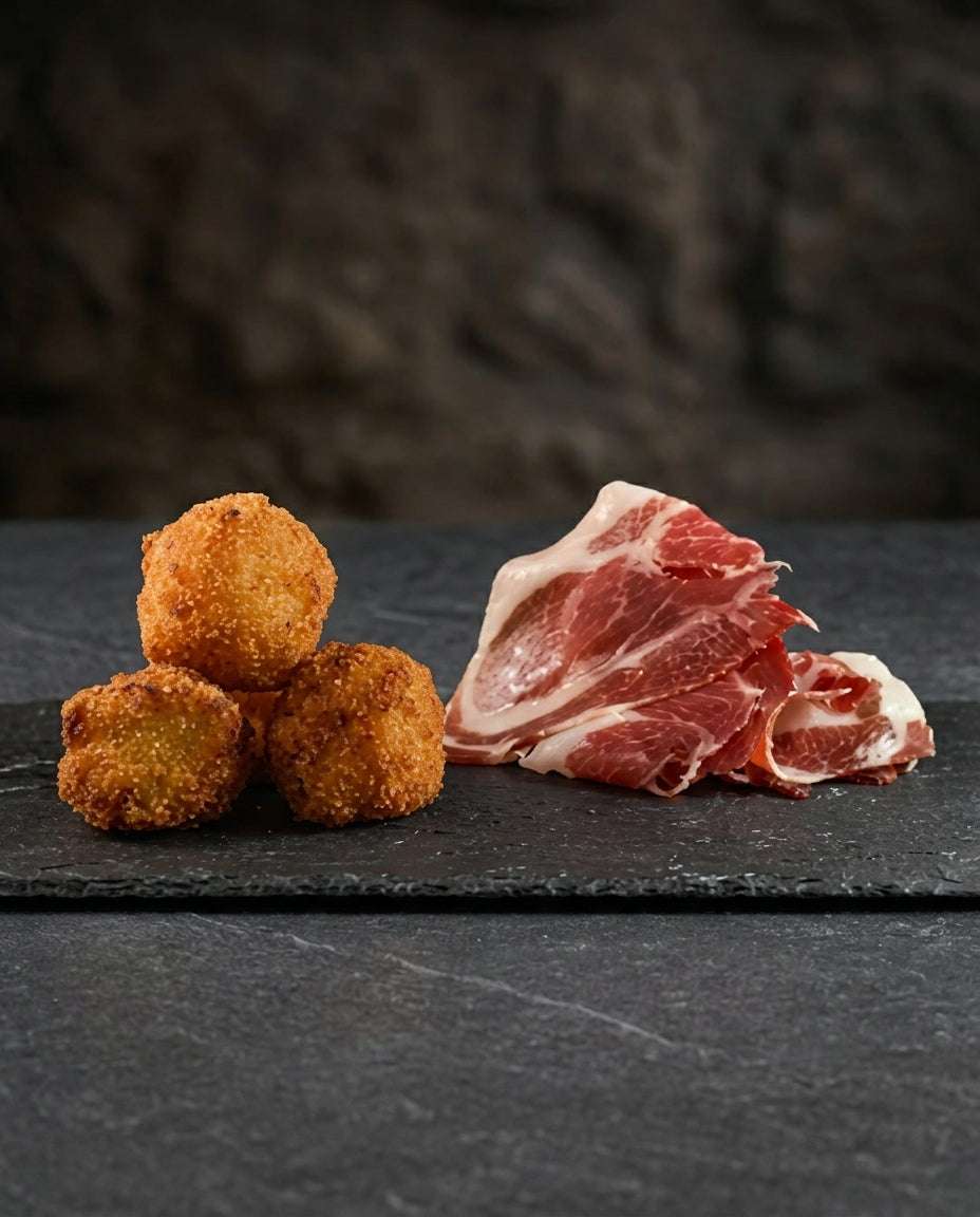Iberico Ham Croquettes, Frozen (1kg, ~28 pieces): verified product format used in this Beleaev guide
