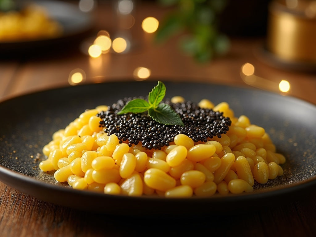 Saffron Risotto with Caviar: Golden Rice, Black Pearls