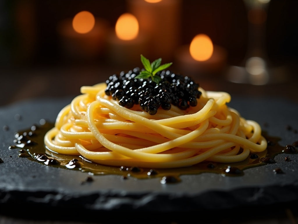 Spaghetti Aglio e Olio with Caviar