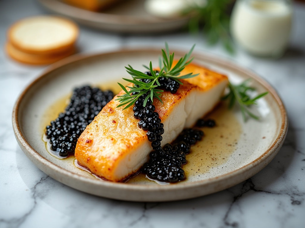 Slow-Roasted Cod with Caviar Butter