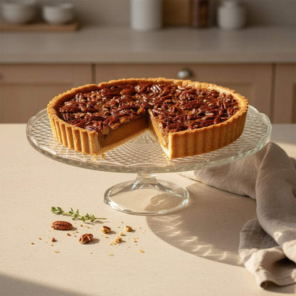 Frozen pecan pie with hand-rolled pastry and classic butterscotch filling, 12 portions, suitable for vegetarians