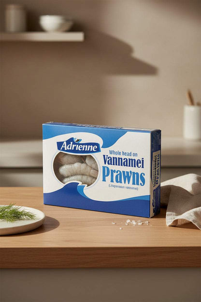 Raw Whole Tiger Prawns, Frozen (600g)