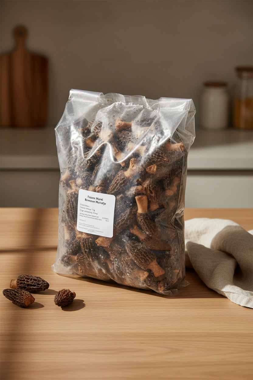 Frozen Morel Mushrooms 1kg product pack