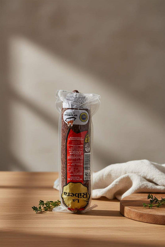 Pack of 330g Morcilla De Burgos black pudding with rice and cumin from Castilla y Leon Spain