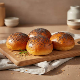 Frozen brioche buns with poppy seeds from The Artisan Bakery, 40g x 80 pack
