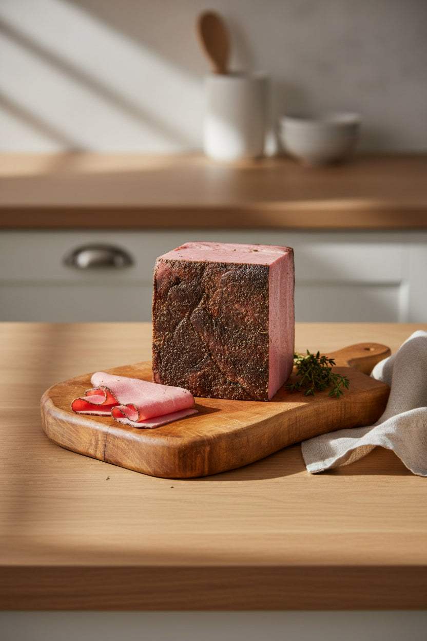 3kg chilled black peppered pastrami halal cut for professional chefs