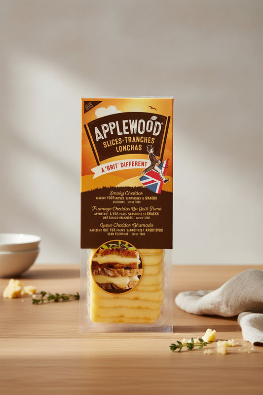 Applewood Smoked Cheddar Slices 750g product pack