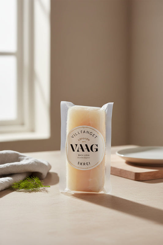 Frozen Skrei Cod Long Loin 450g, fresh and lean fish with silky-smooth flavor by VAAG