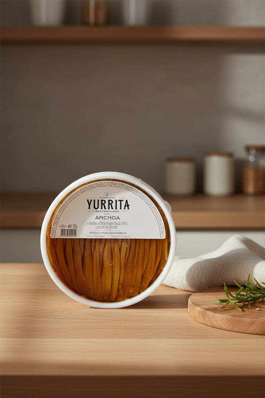 Yurrita Cantabrian anchovy fillets in oil 700g tray for tapas and recipes