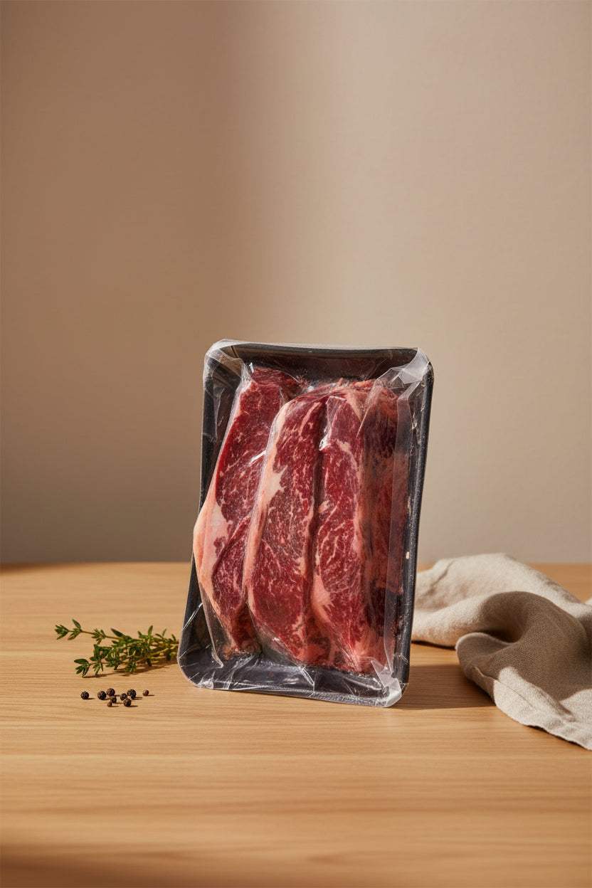 Pack of 10 chilled 1kg Halal beef bacon packs