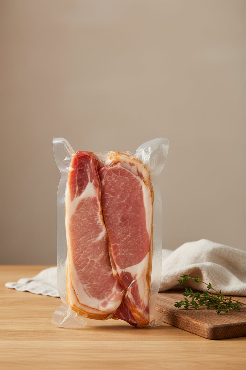 Dry Cured Smoked Back Bacon 1kg product pack