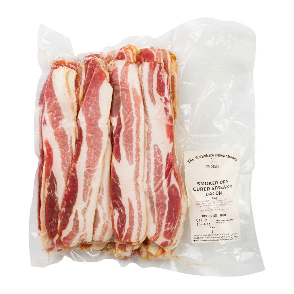 Smoked Streaky Dry Cured Bacon 1kg product pack