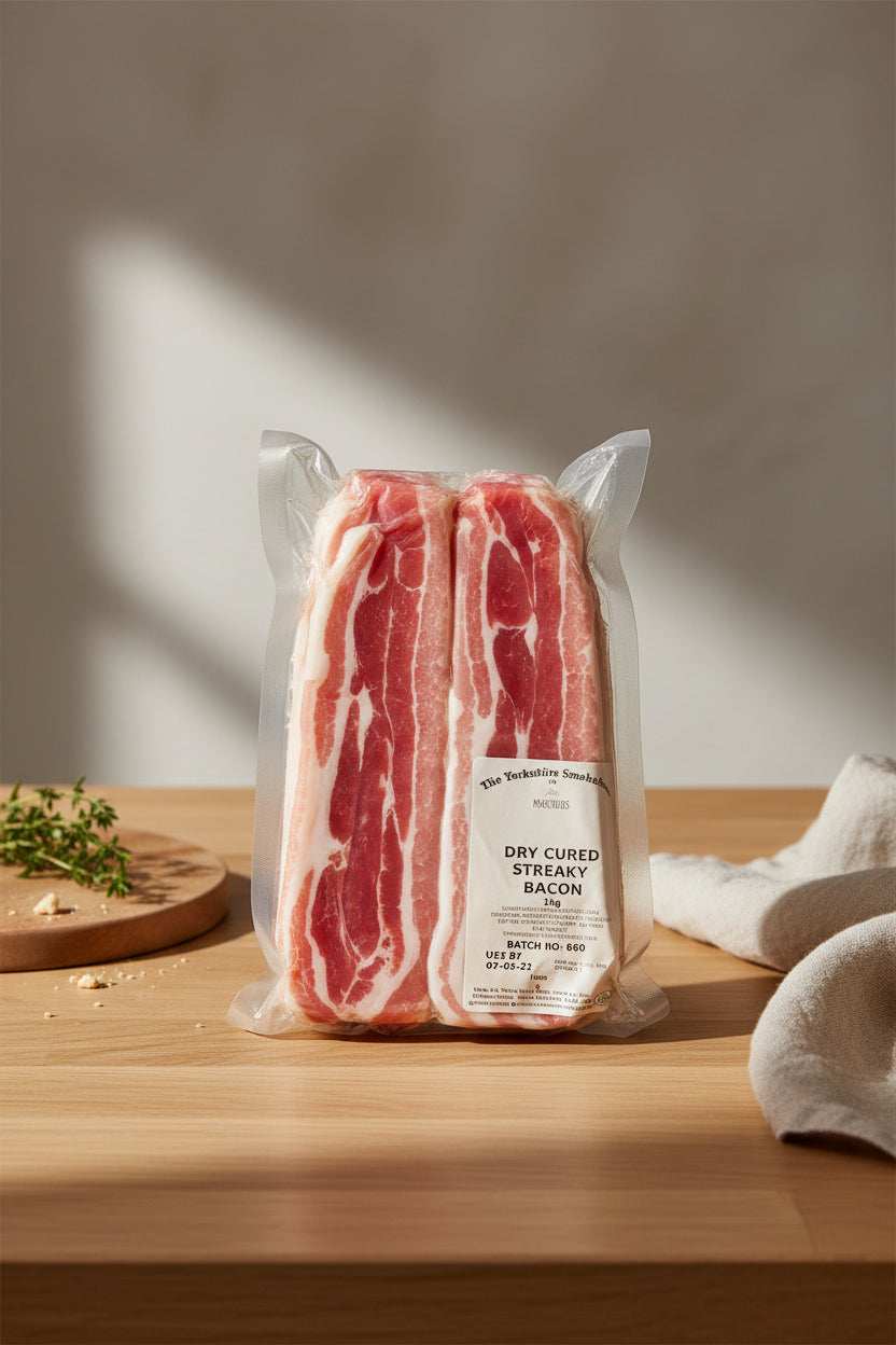 Dry Cured Unsmoked Streaky Bacon 1kg product pack