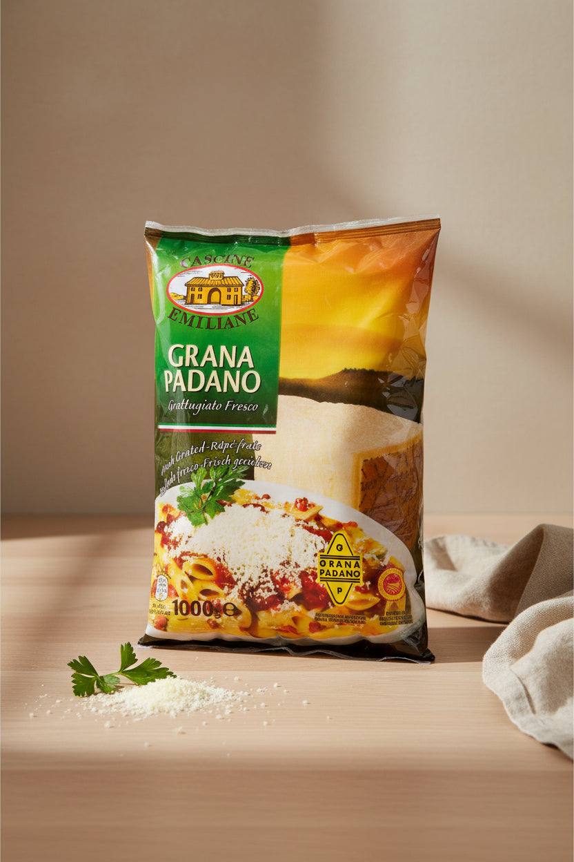 Grated Grana Padano 1kg product pack
