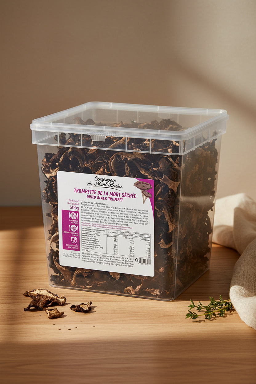 Dried Trompette Mushrooms 500g product pack