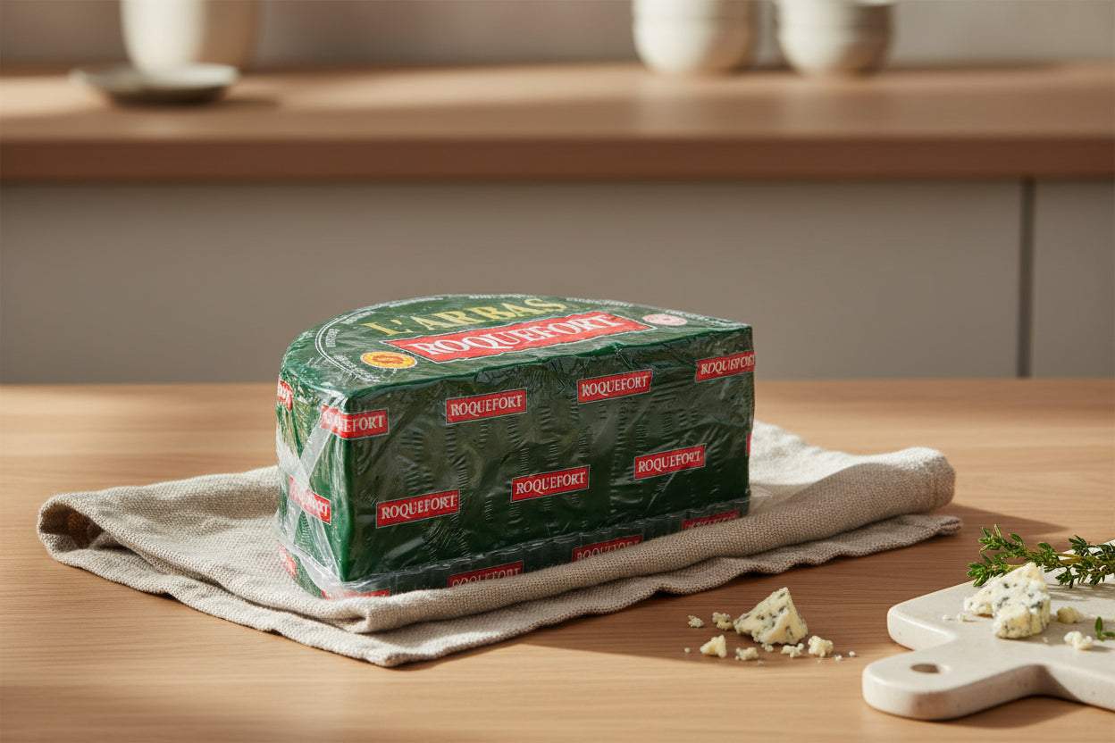 150g wedge of Roquefort AOP blue cheese made from ewe's milk