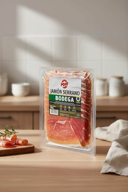 Sliced Serrano Ham, Chilled (500g, Approx. 25 Slices)