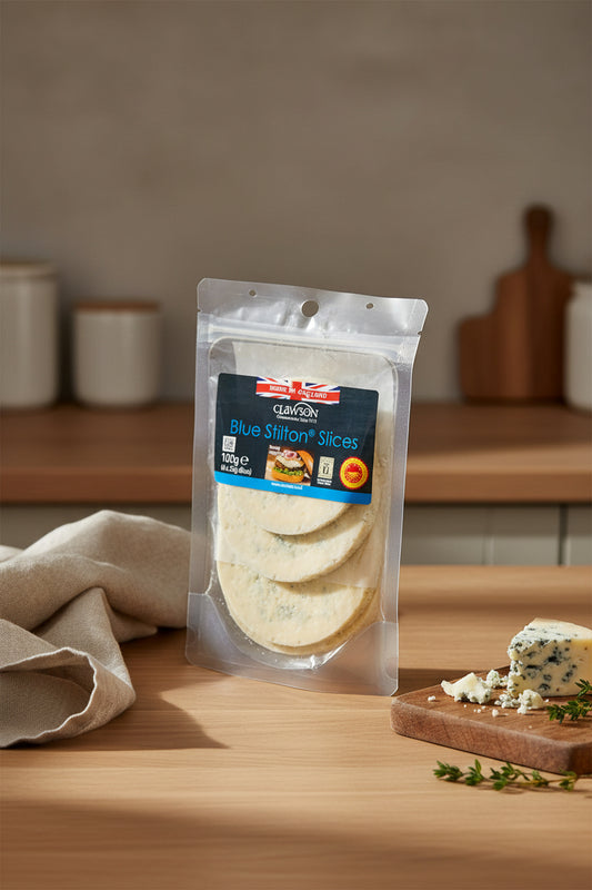 Long Clawson Stilton Slices 100g product pack