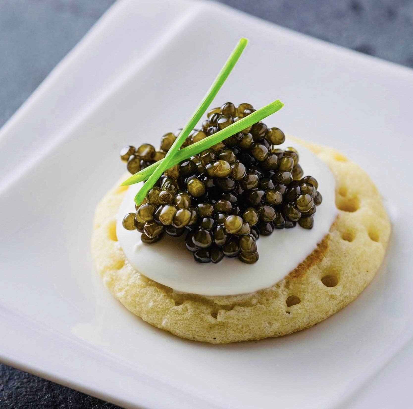 Pack of 12 yeast-raised Beleaev Blinis ready to serve with toppings