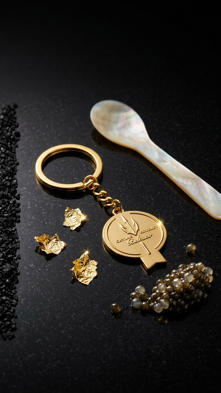 Beleaev Caviar Key polished gold-tone tin opener for caviar tins
