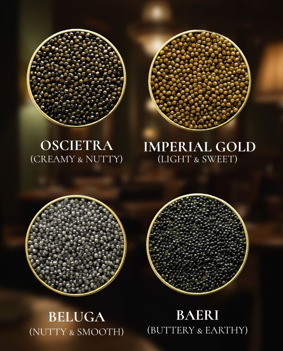 Beleaev Signature Tasting Set with 4 premium caviar varieties and tasting spoons