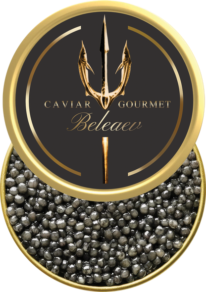 Beluga Caviar Set with pear grey eggs and delicate rich briny flavor