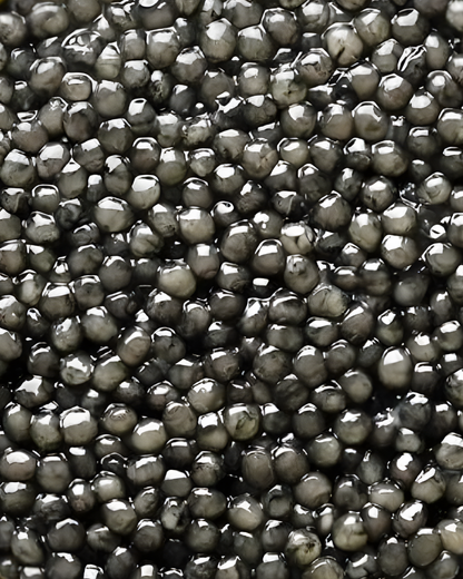 Beluga Reserve Caviar large light grey pearls in tin with luxury presentation