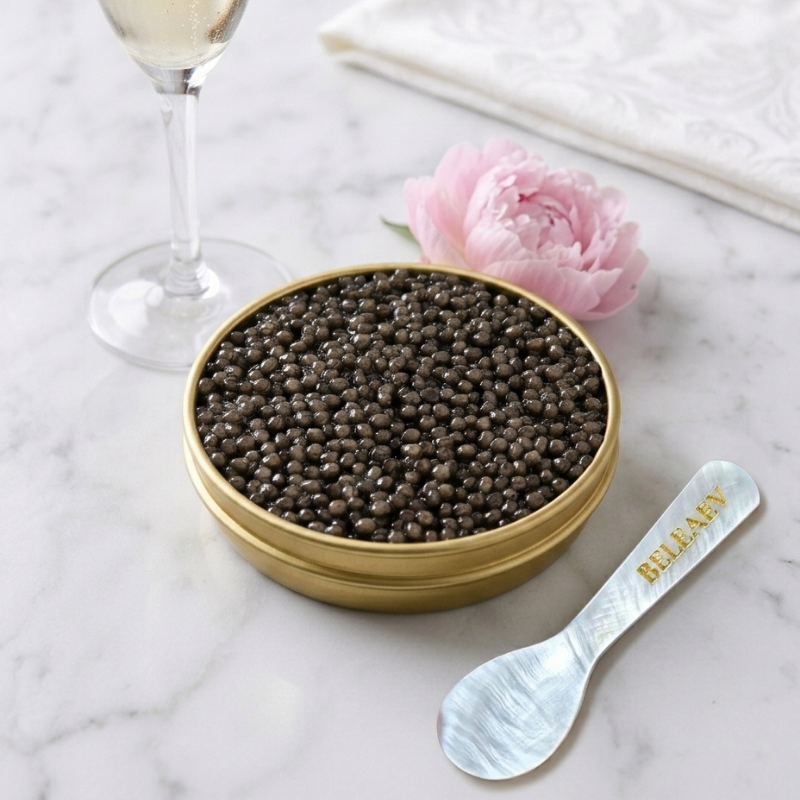 Beluga XXL Special Reserve caviar with large platinum pearls