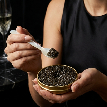 Beluga XXL Special Reserve caviar with large luminous pearls