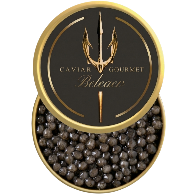 Beluga XXL Special Reserve caviar eggs light pearl grey with creamy buttery taste
