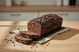 Chocolate and orange cake loaf 900g sliced with creme fraiche