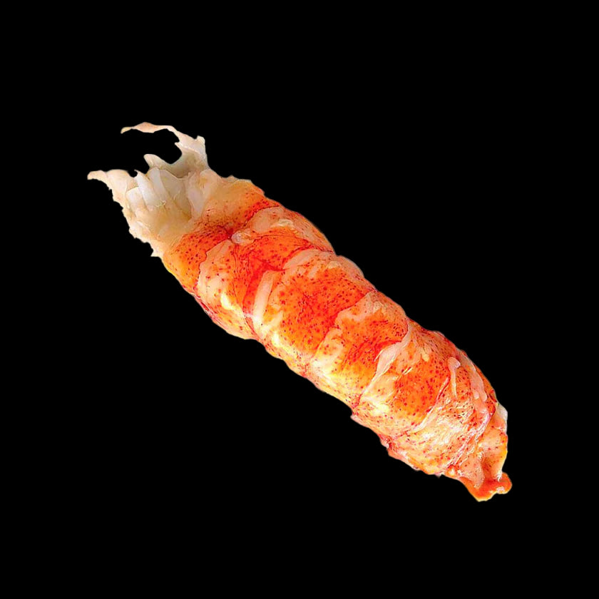 Raw lobster tail on a marble surface