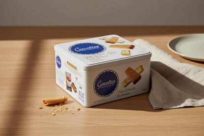 Box of Gavotte Crepe Dentelles biscuits with delicate lace edges weighing 1.25kg
