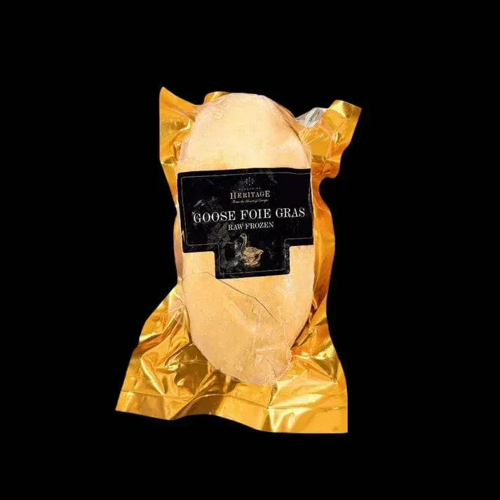 Raw deveined frozen goose foie gras lobe 550g from Hungary