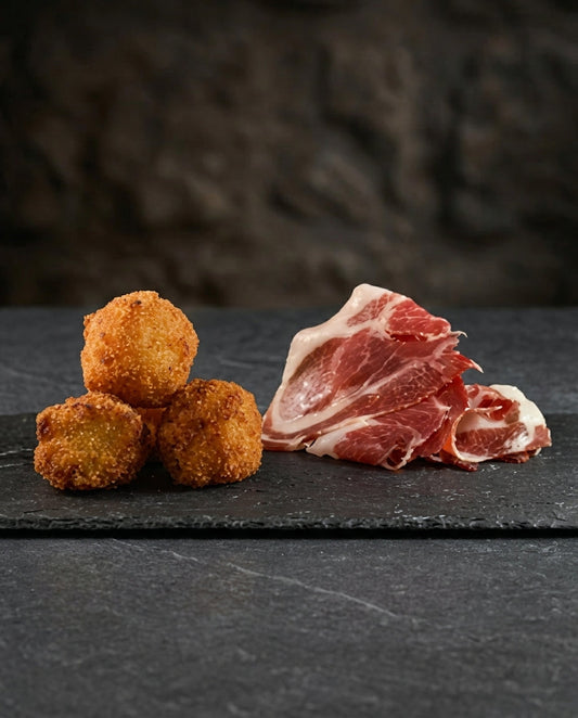 Iberico Ham Croquettes frozen 1kg approx 28 pieces golden brown crispy exterior