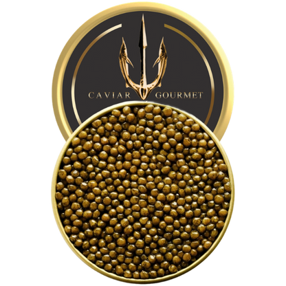 Imperial Gold Special Reserve dark golden caviar pearls in tin