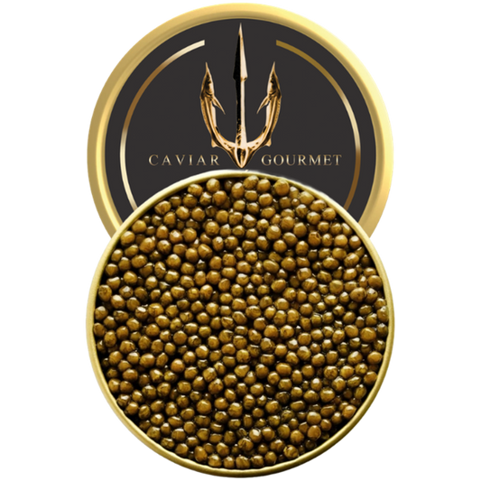 Imperial Gold Special Reserve dark golden caviar pearls in tin